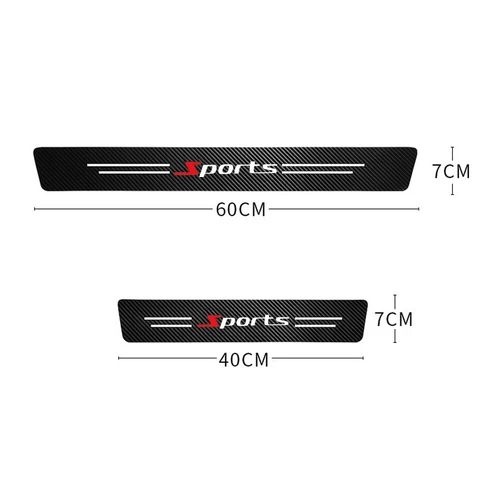 4 piezas de fibra de carbono placa de puerta de coche umbral cubierta antiarañazos pegatina deportiva - Imagen 5 de 12