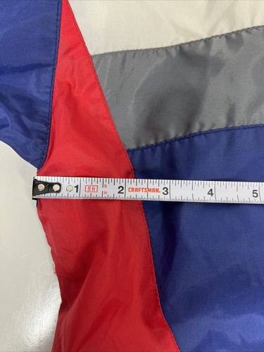 Vintage 90s BIKE Red White Blue Colorblock Windbreaker Pocketed Youth SZ L - Picture 9 of 23