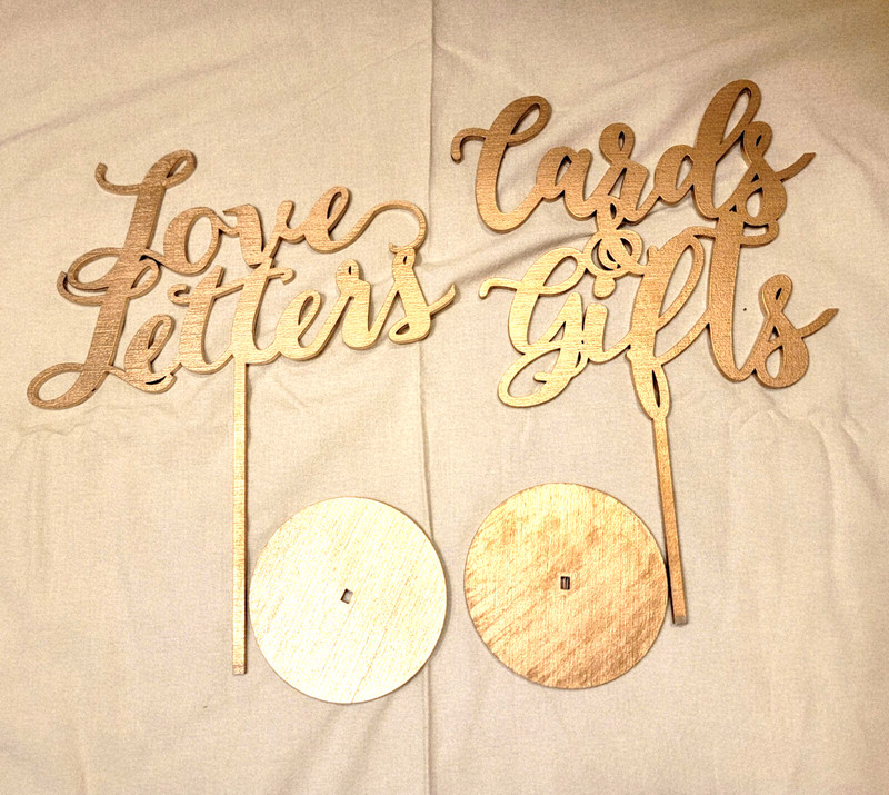 Cards & Gifts + Love Letters for Wedding, Wooden Rose Gold Sign Reception