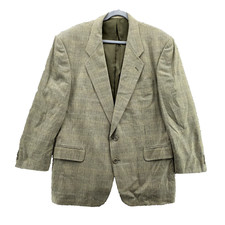 Pierre Balmain Jacket Adult 46R Beige Plaid S...