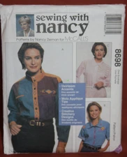 Sewing with Nancy McCall's 8698 Women's SHIRTS Pattern Size S - XLg UNCUT (88)