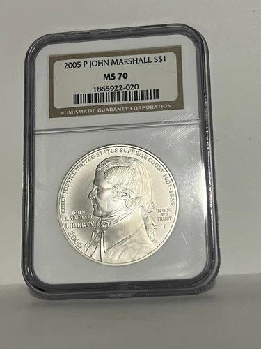 2005 P John Marshall Commemorative Silver Dollar - NGC MS70