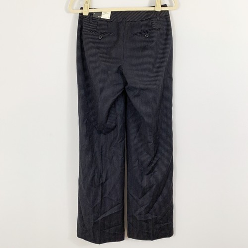 NEU Ann Taylor LOFT Ann Hose weites Bein Größe 0 schwarz Nadelstreifen Arbeit Karriere - Bild 4 von 10