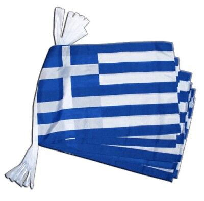 Fahnenkette Flaggenkette Girlande Griechenland Fahnen Flaggen 30x45cm 
