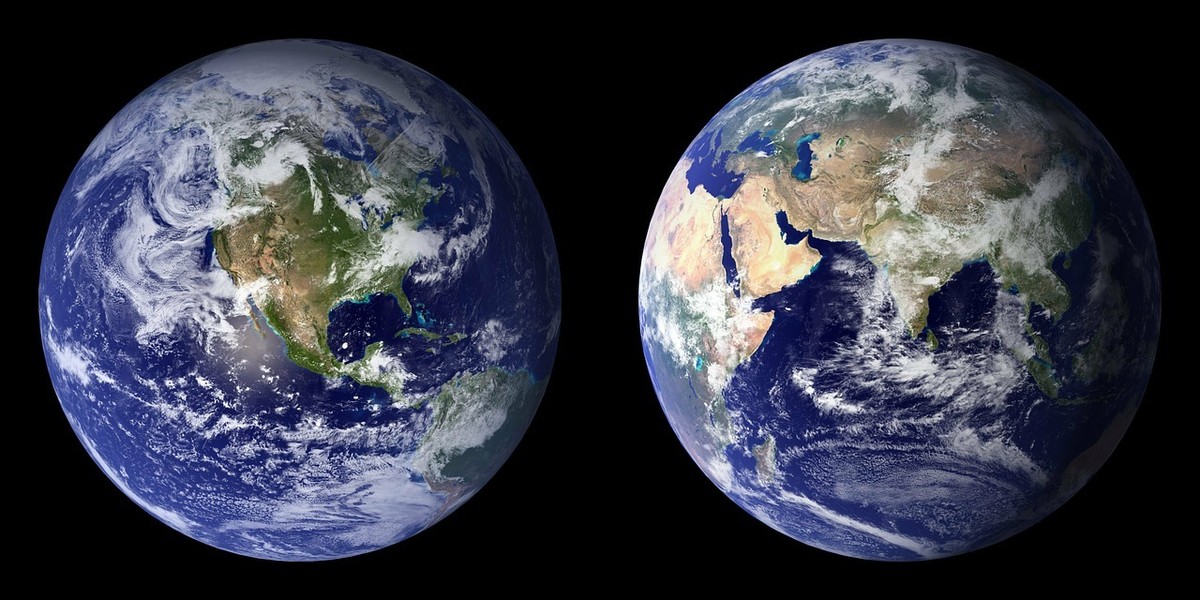 PLANET EARTH FROM SPACE BOTH SIDES POSTER 18x36 HI RES 9MIL PAPER