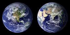 PLANET EARTH FROM SPACE BOTH SIDES POSTER 18x36 HI RES 9MIL PAPER