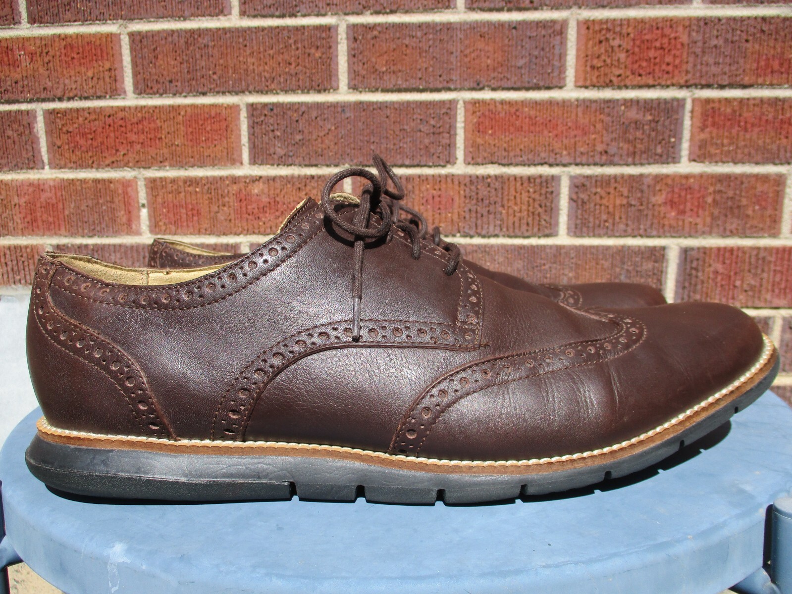 SAOLA Scarpe Cole Haan Grandsprint II da uomo 13 M marroni in pelle punta alare Grand OS C12697