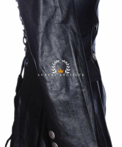 Valentina remises Black Ladies Designer Military Real Lambskin Leather Corset Tail Coat