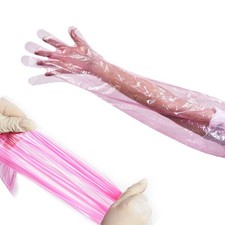 50 Disposable Field Dressing Gloves Veterinary Insemination Rectal Long Glove...