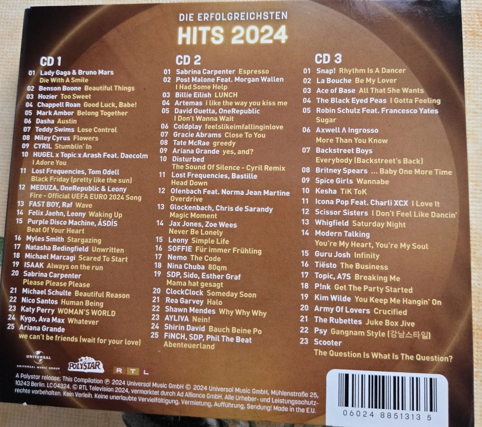 Die Ultimative Chartshow - Hits 2024 - Drei gebrauchte neuwertige CD - Bild 2 von 4