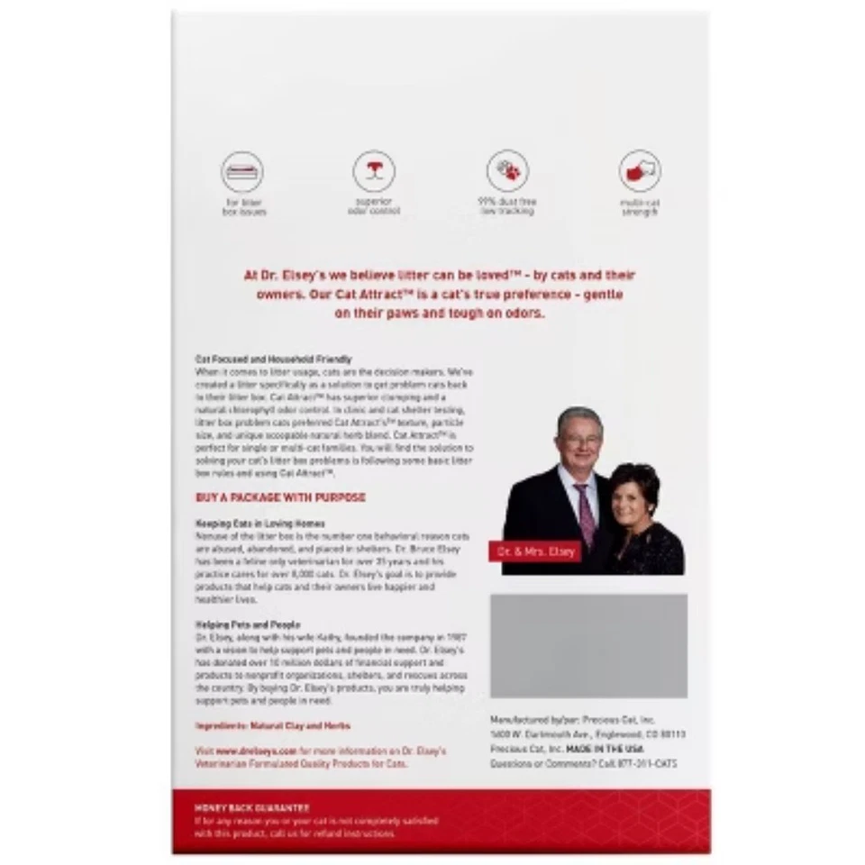 Ninhada Dr. Elsey's Cat Attract - Bolsa de 20 lb - Imagem 2 de 4