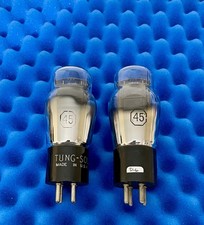 TWO Tung Sol Type 45 Vacuum Tubes/Amplitrex Tested / 245 / Foil Getters