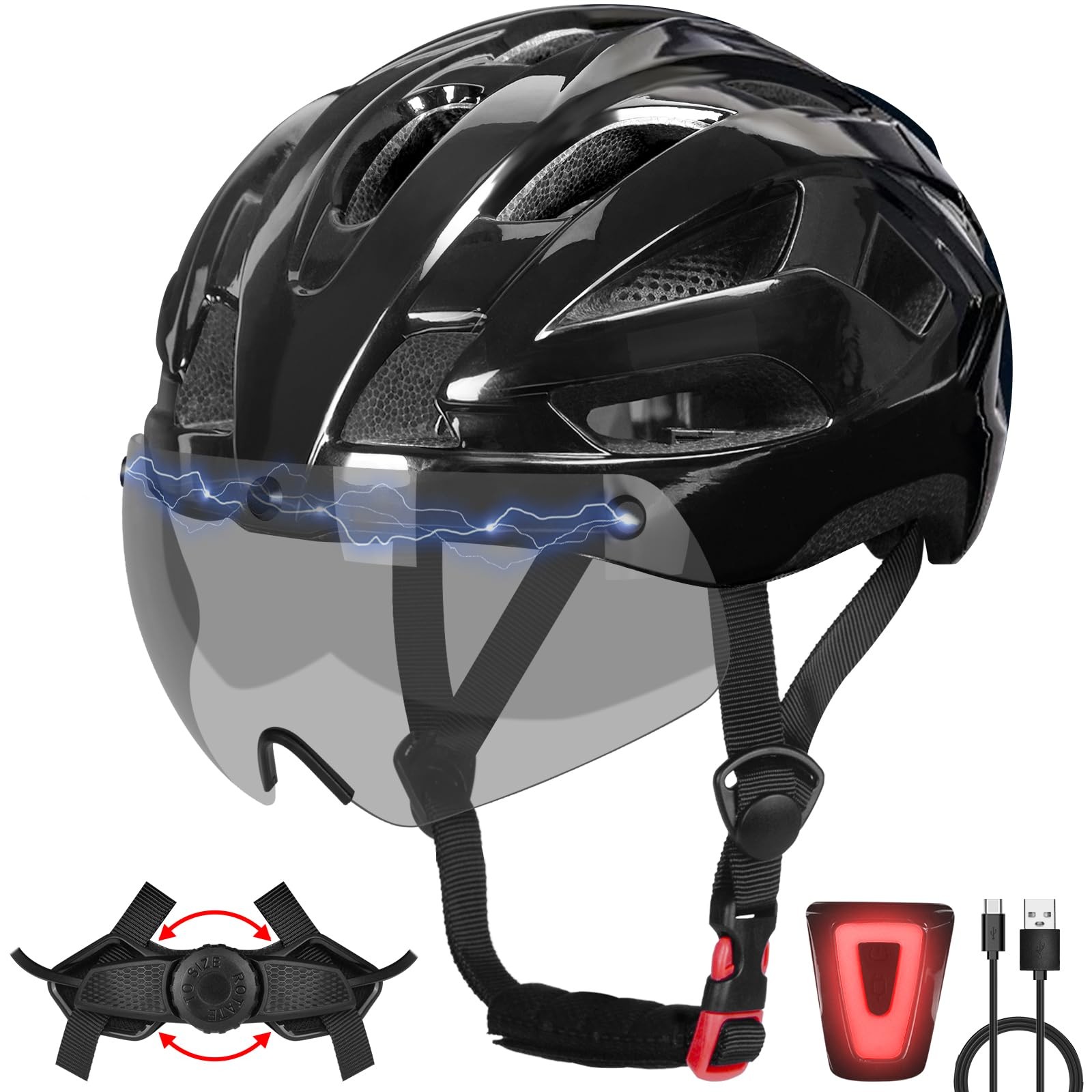 Bike Helmet Adult for Men and , Lightweight Ebike Helmet with Light & Magneti...