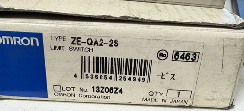 Omron ZE-QA2-2S Limit Switch, Plunger, Roller Lever, 15A At 480V Ac New!!! - Picture 3 of 5