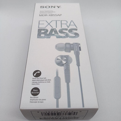 Sony MDR-XB55AP White Extra Bass Wired In-Ear Earbuds with Mic Remote
