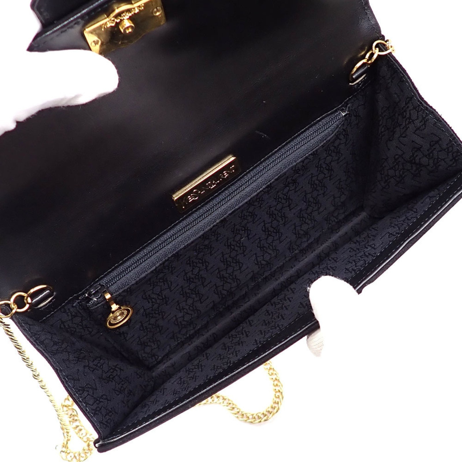 Yves Saint Laurent Borsa a Tracolla con Catena per Donna Nera Scamosciata YSL... GZl16x9w