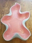 1950s Red Wing Console Bowl Dish #B1407 Leaf Design Pink & Gray Vintage