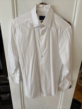 David Donahue Trim Fit White Dress Shirt - Size: 16.5 x 32/33