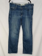 EUC Ariat Real Denim Jeans Womens Sz 32S Rainstorm Straight Icon Cowgirl Rodeo