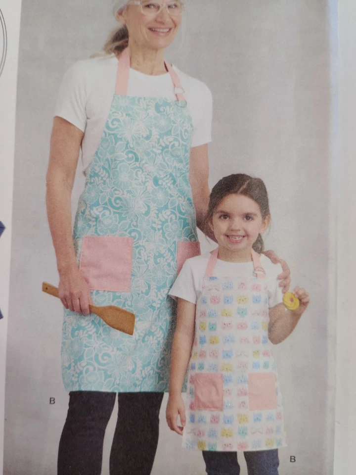 Simplicity 8826 Apron Matching Sewing Craft Pattern Adults Childs Learn To Sew - Image 4 of 4