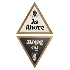 As Above So Below Wall Decor, Wooden Mystical Witchy Wall Art, Witch Bathroom...