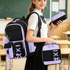 Large-capacity Backpack Three-piece School Bag Set