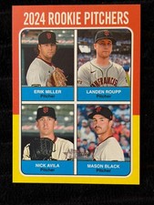 2024 Topps Heritage Rookie Pitchers Baseball Card #617 Giants Featuring Erik Mil