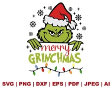 Merry Grinchmas, Grinch Christmas SVG, Grinch png (Digital Download)