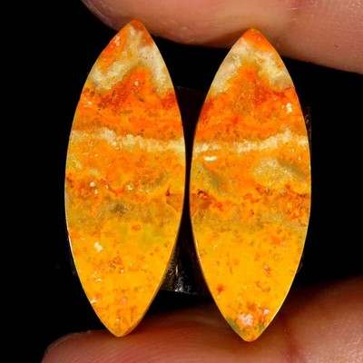 20.30Ct.100%Natural Great Collection Bumble Bee Jasper Eclipse Matched Pair Gems