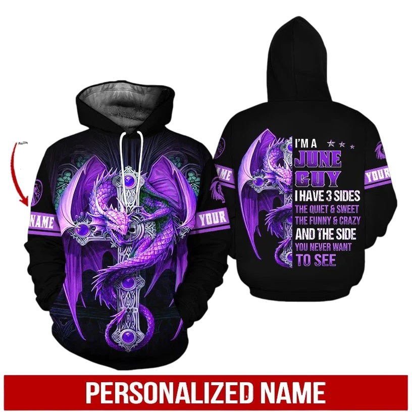 Personalized Name June Guy All Over Printed Hoodie