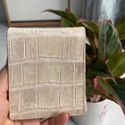 White   Bifold Leather Wallet Men's Large Capacity RFID Block Extra Slot