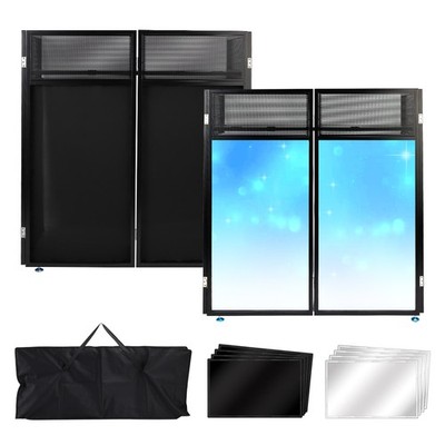 Portable DJ Facade Table Station 45''x42'' Event Booth Facade Metal Foldable Frame