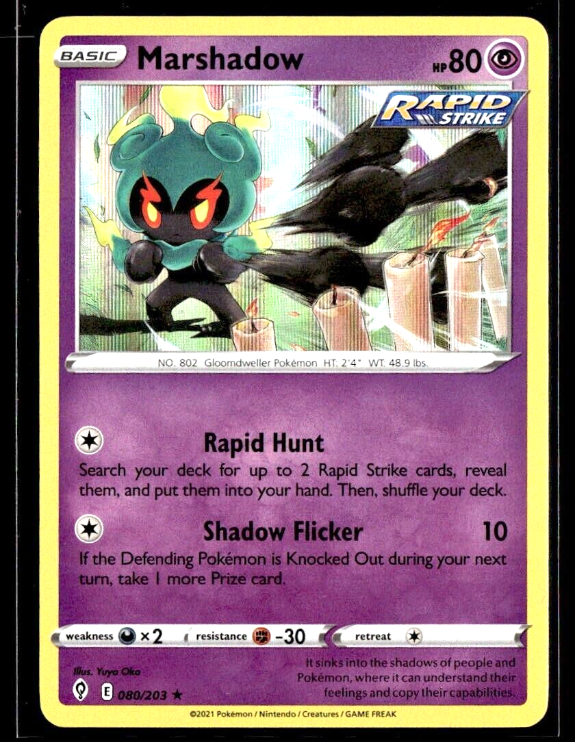 Marshadow 80/203 Evolving Skies Holo Rare Pokemon Card TCG 080/203 Pokémon