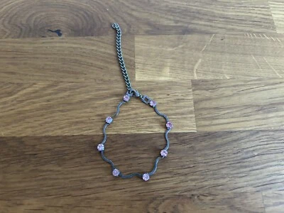 Armband Damen Silber Metall Armband mit Rosa Strass Steinen Strass Steinchen - Bild 1 von 4