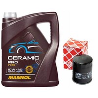 MotoröL Set 10W-40 Mannol 5 Liter + ÖLfilter 32100 FüR Citroen Mazda Mitsubishi