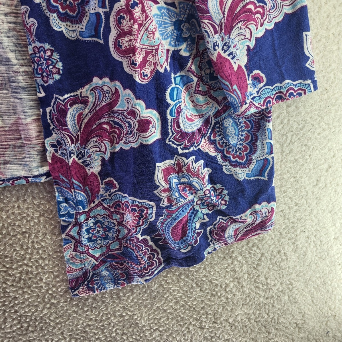 Cardigan/chemise Femme Chico's à Fleurs - Taille 2, Soie Et Lin, Occasion Excellent état