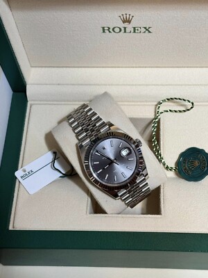 Rolex Datejust 41 126334 Slate Grey Fluted Jubilee NEW 2025 COMPLETE FULL SET