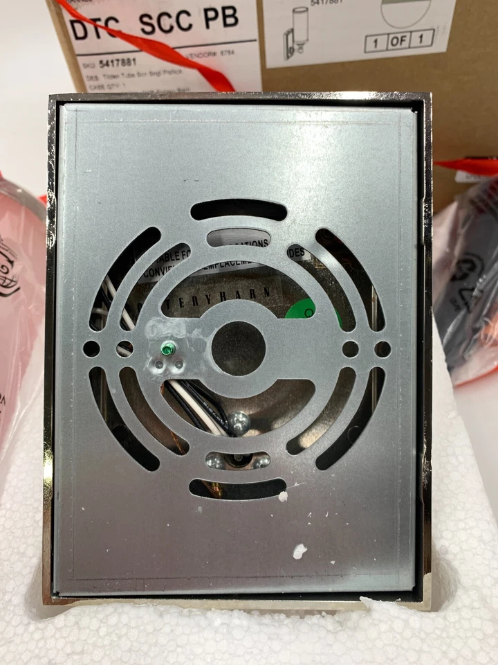 Aplique de tubo Pottery Barn Tilden con sombra pulido níquel blanco 11,25" h #1710 Foto 3 de 4