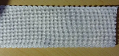 ZWEIGART Stickband Aidastoff weiß mit weißen Rand 5 cm 7107/1 1 Meter