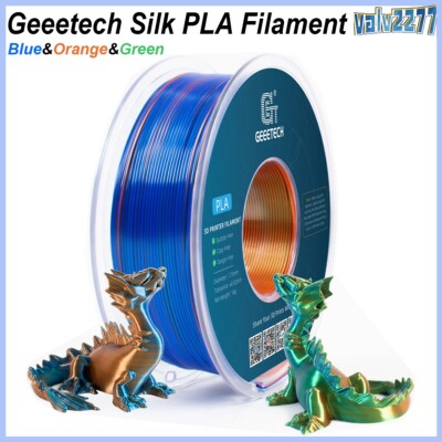 Geeetech Silk PLA Filament 1.75mm 1kg Seide Orange&Blau&Grün 3in1 Für 3D Drucker