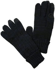 Van Heusen Men's One Size Navy Cable Knit Smart Touch Glove NEW 24