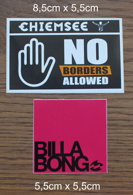2 stickers decal Chiemsee Billabong surf windsurf kiteboarding big wave RARE