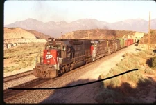 d765 Orig. Slides Southern Pacific 8492 Plus 3 at Hiland on 7-5-91