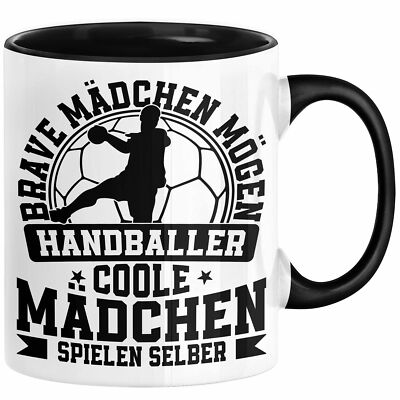 Mädchen Handball-Spielerin Tasse Geschenk Spruch Echte Mädchen Spielen Handball