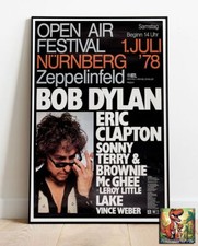 Bob Dylan Eric Clapton 1978 Nuremberg Repro Concert Tour Live Poster - 36"x24"
