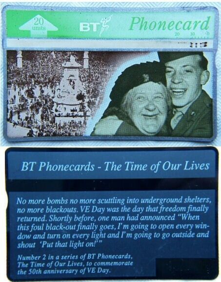 UK Phone Card - BT - The Time Of Our Lives 50th Anniversary of VE Day, no.2 of 6