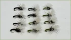 Barbless Klinkhammers, Trout Flies, 12 Pack Olive & Black, Mixed Size 12/14/16