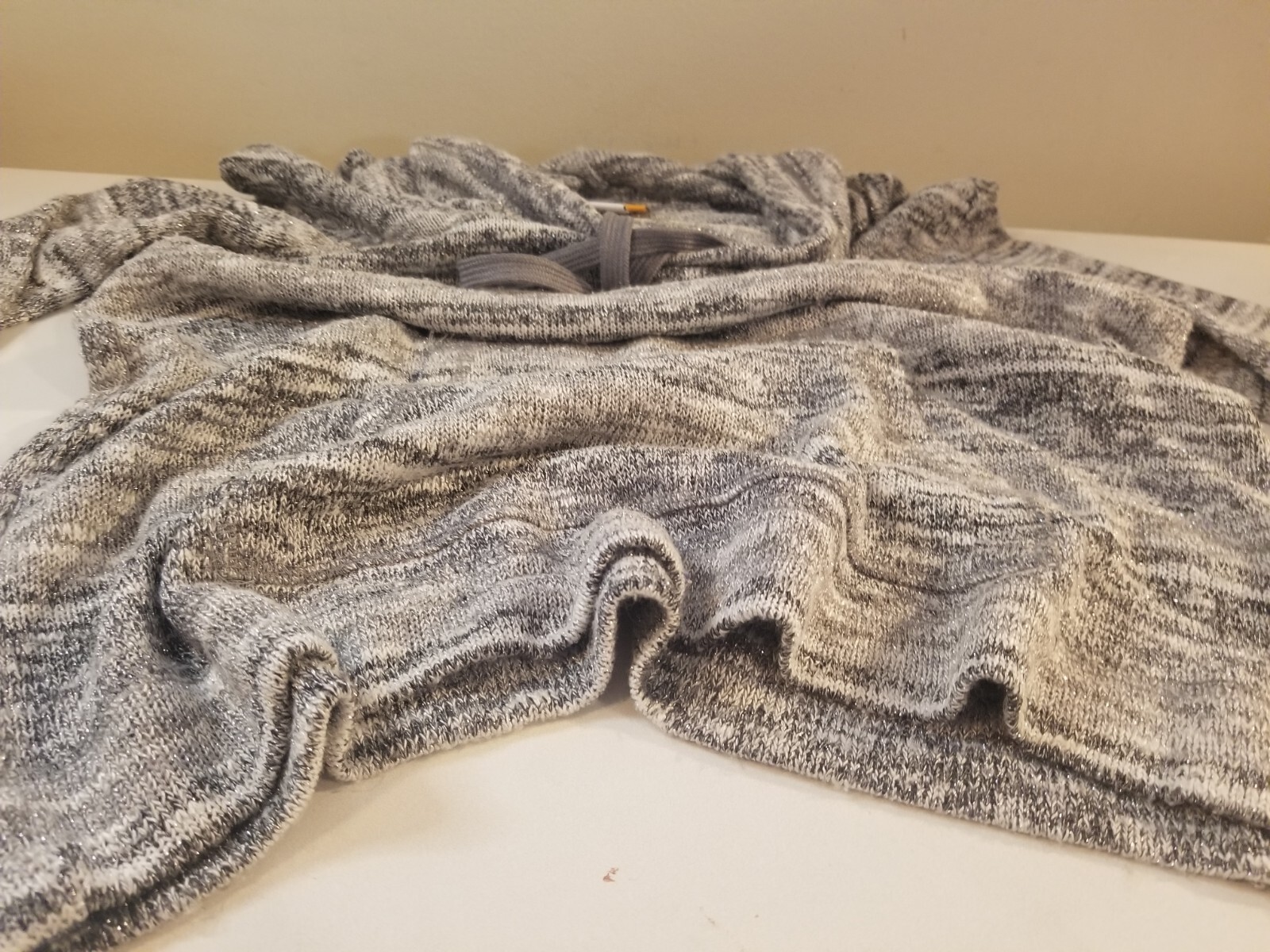 Ruby Rd Sweater Petite Small Gray Silver Drawstri… - image 7