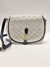 Vineyard Vines Crossbody Purse Textured Pattern Green Striped Interior - Stains