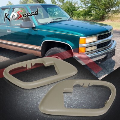 4-Piece Set Inside Door Handles & Bezels – Gray – For 95-99 Chevy GMC Trucks